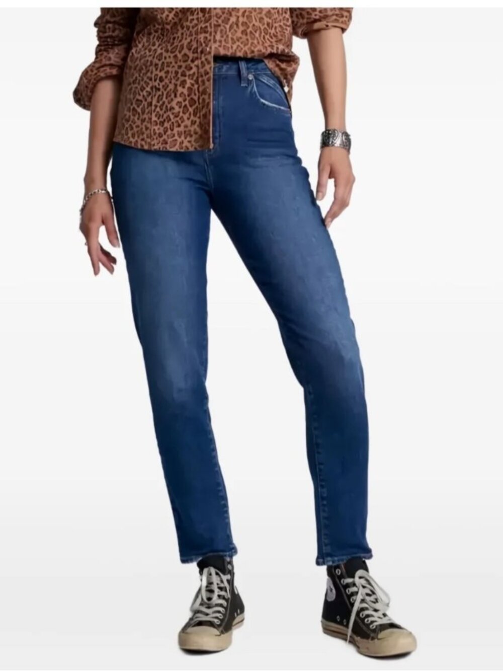 One Teaspoon Legends High Waist Straight Leg Denim Jeans Rodeo Blue 23